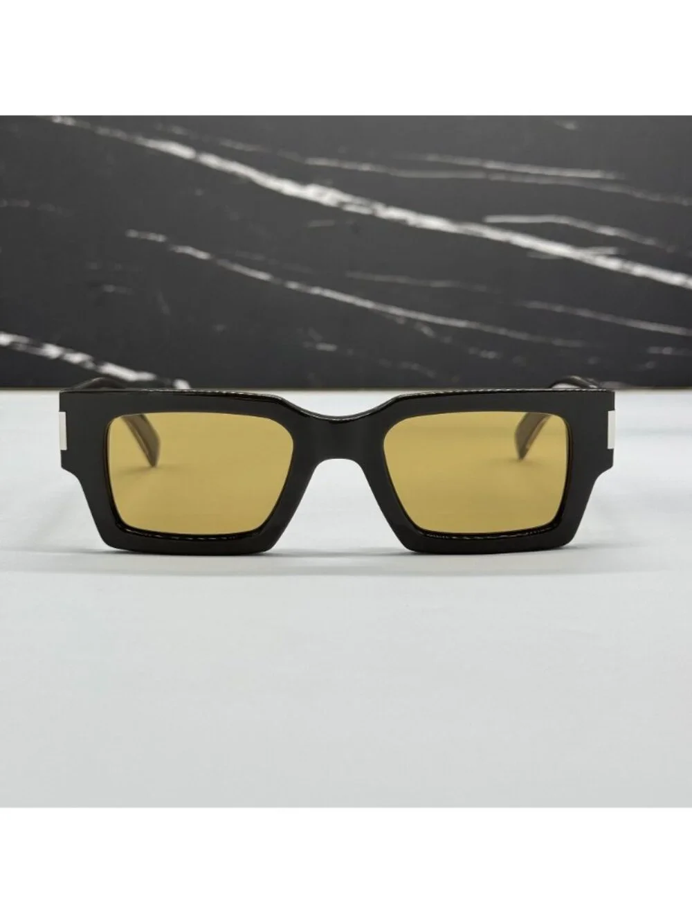 NWT Saint Laurent SL572 007 Brown Yellow Square Unisex Sunglasses